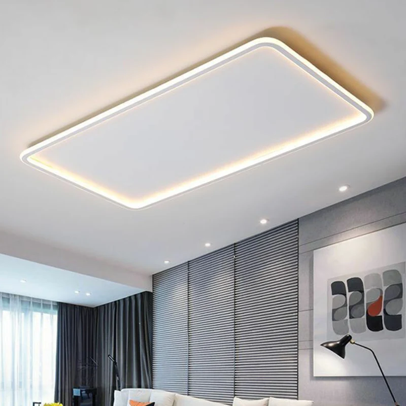 Extradünne LED-Unterputz-Deckenleuchte aus Aluminium für Schlafzimmer Weiß Clearhalo