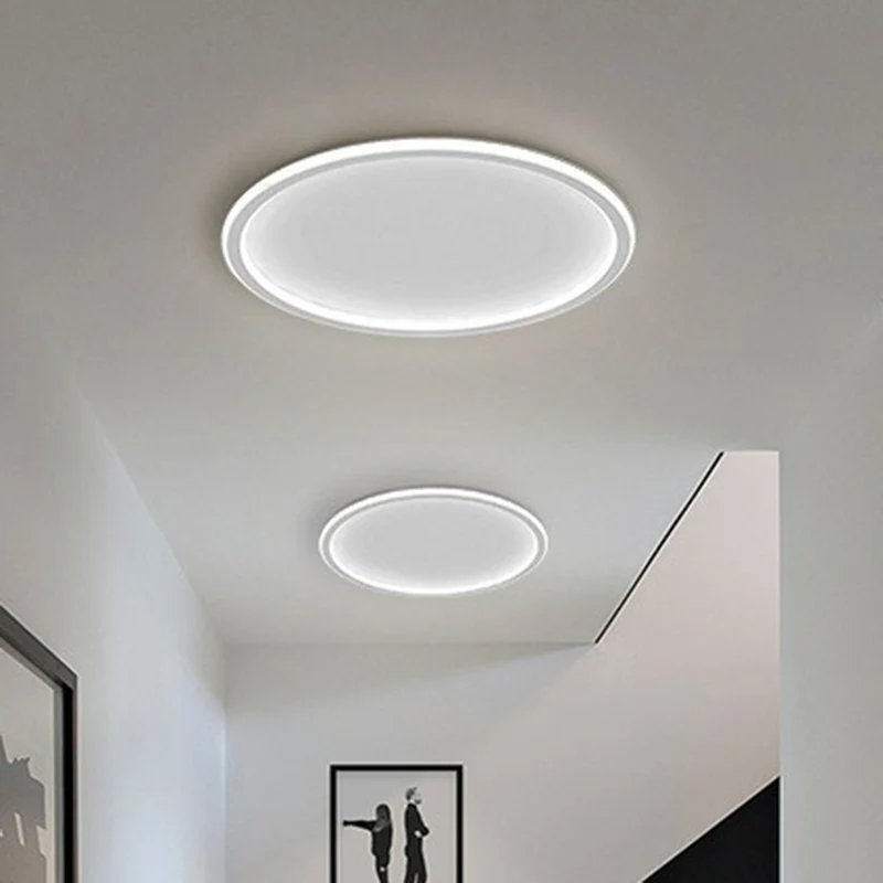 Extradünne LED-Unterputz-Deckenleuchte aus Aluminium für Schlafzimmer Weiß Clearhalo