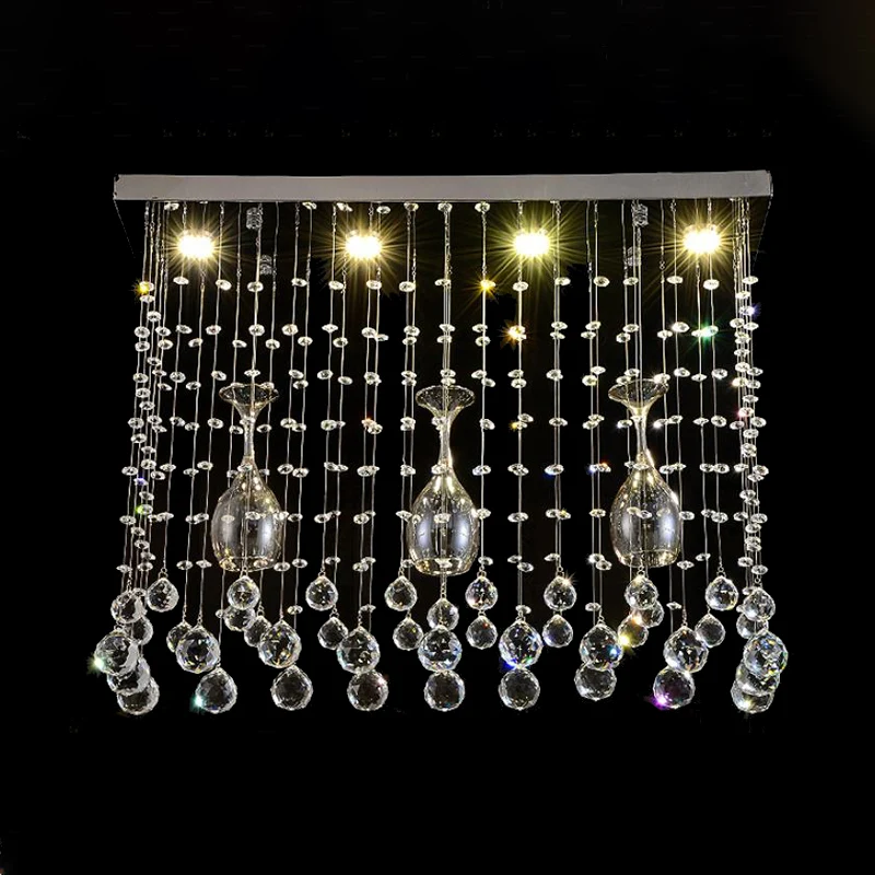Facettierte Kristall-Kaskaden-Deckenhalterung, moderne LED-Unterputzleuchte aus Chrom, 25,5"/31,5"/39" lang Clearhalo
