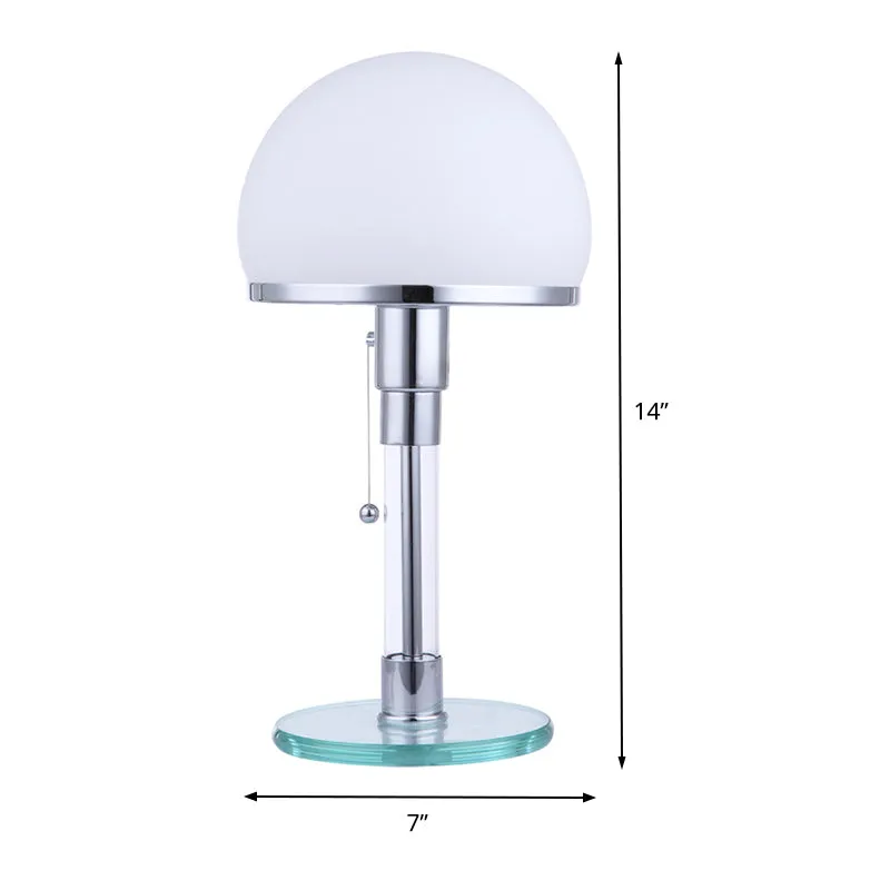 Gewölbte Nachttischlampe, modernes Lesebuchlicht aus weißem Glas, 1 Glühbirne, Blau Clearhalo