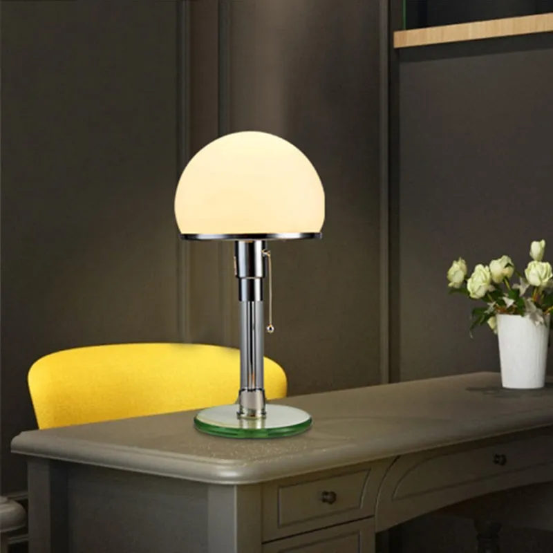 Gewölbte Nachttischlampe, modernes Lesebuchlicht aus weißem Glas, 1 Glühbirne, Blau Clearhalo