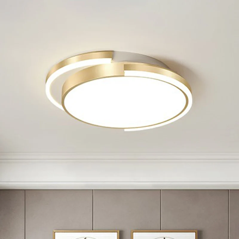 Goldene runde LED-Unterputzleuchte, einfache Acryl-Deckenbeleuchtung für Schlafzimmer Clearhalo
