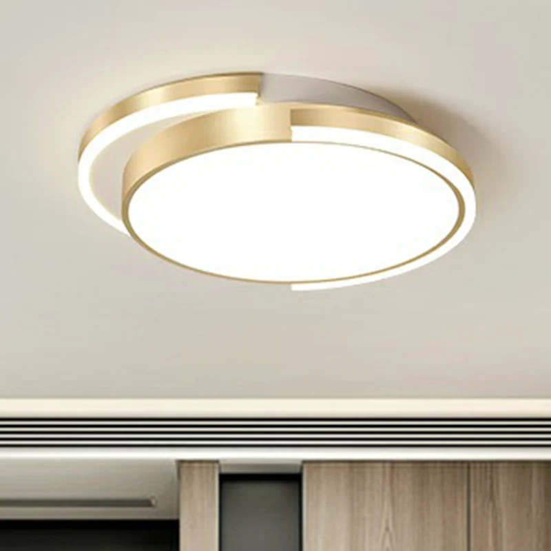 Goldene runde LED-Unterputzleuchte, einfache Acryl-Deckenbeleuchtung für Schlafzimmer Clearhalo