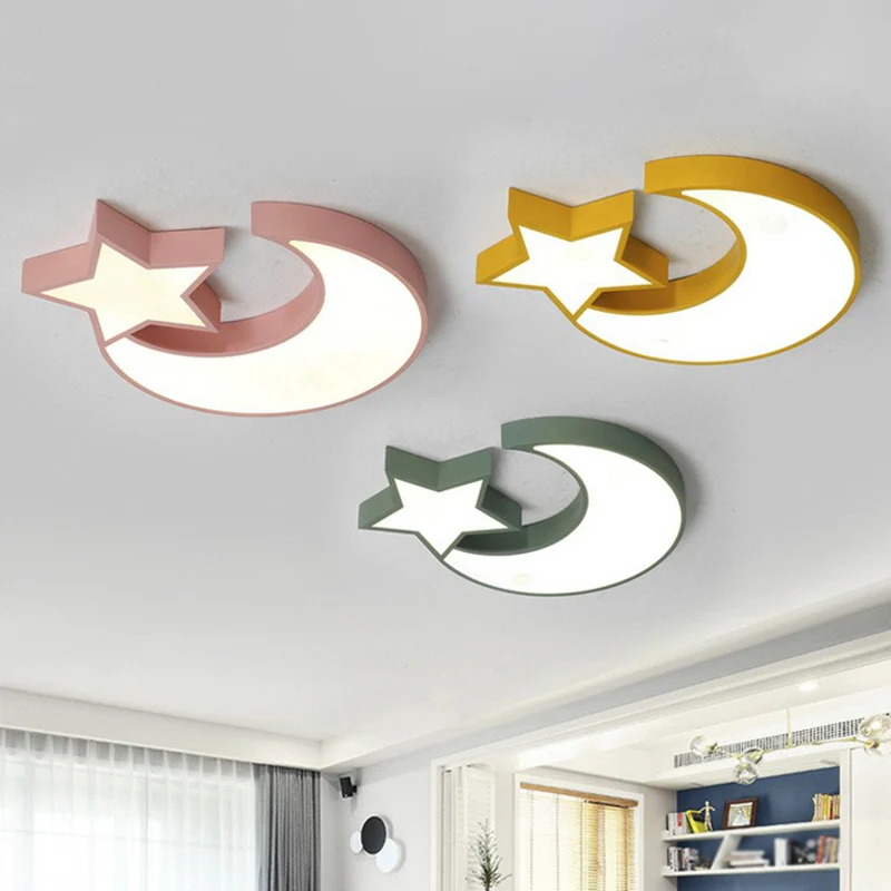 Halbmond- und Stern-LED-Unterputzbeleuchtung im nordischen Stil, Acryl-Wohnzimmer-Unterputz-Deckenleuchte Clearhalo