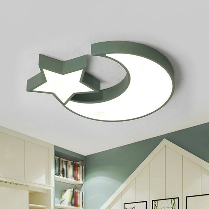 Halbmond- und Stern-LED-Unterputzbeleuchtung im nordischen Stil, Acryl-Wohnzimmer-Unterputz-Deckenleuchte Clearhalo