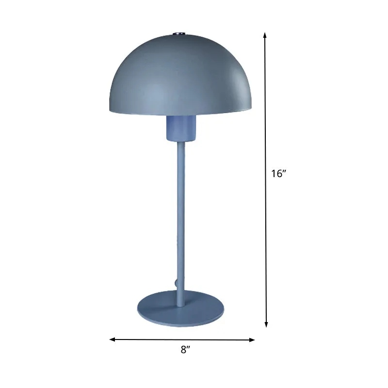 1 Head Study Task Lighting Mocaron Blue Kleine Schreibtischlampe mit Halbkugel-Metallschirm Clearhalo