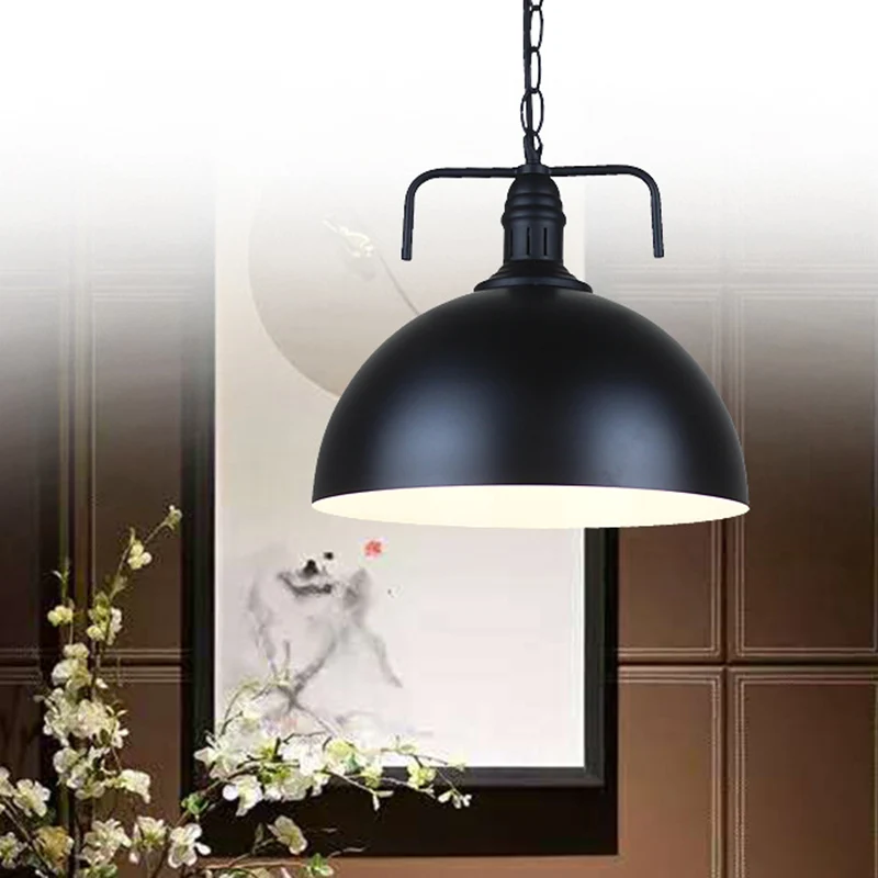 Hängeleuchte im Vintage-Stil, Coffee-Shop-Hängelampe mit drehbarem Metallschirm Schwarz Clearhalo