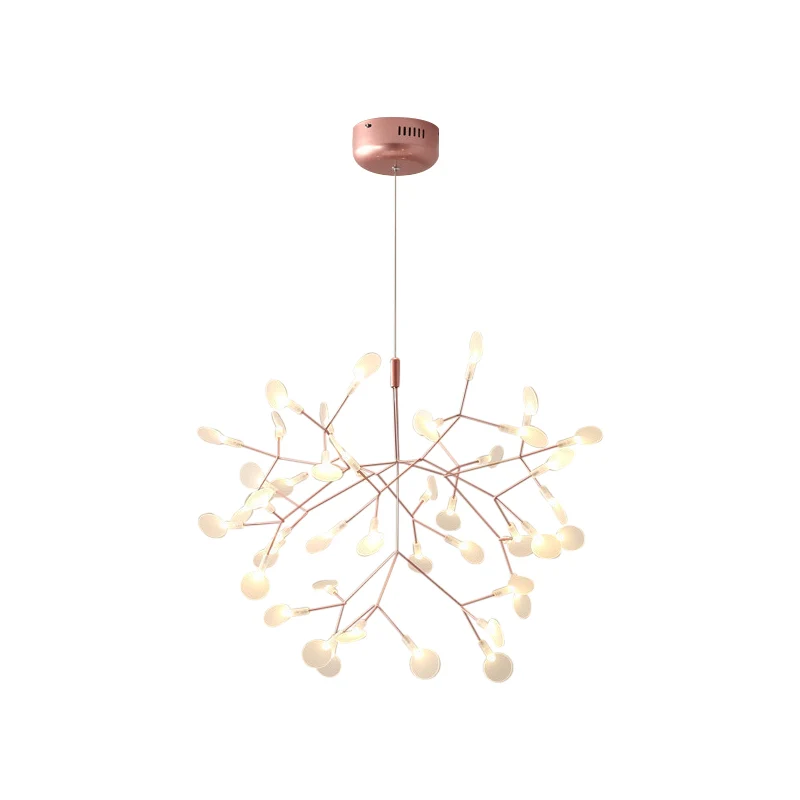 Hängende Pendelleuchte mit Baumzweigen aus Acryl, einfacher LED-Deckenleuchter Roségold Clearhalo
