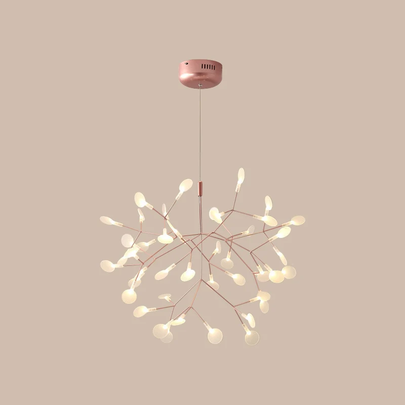 Hängende Pendelleuchte mit Baumzweigen aus Acryl, einfacher LED-Deckenleuchter Roségold Clearhalo