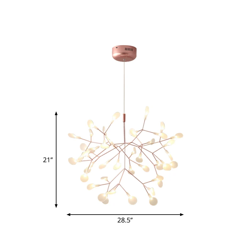 Hängende Pendelleuchte mit Baumzweigen aus Acryl, einfacher LED-Deckenleuchter Roségold Clearhalo
