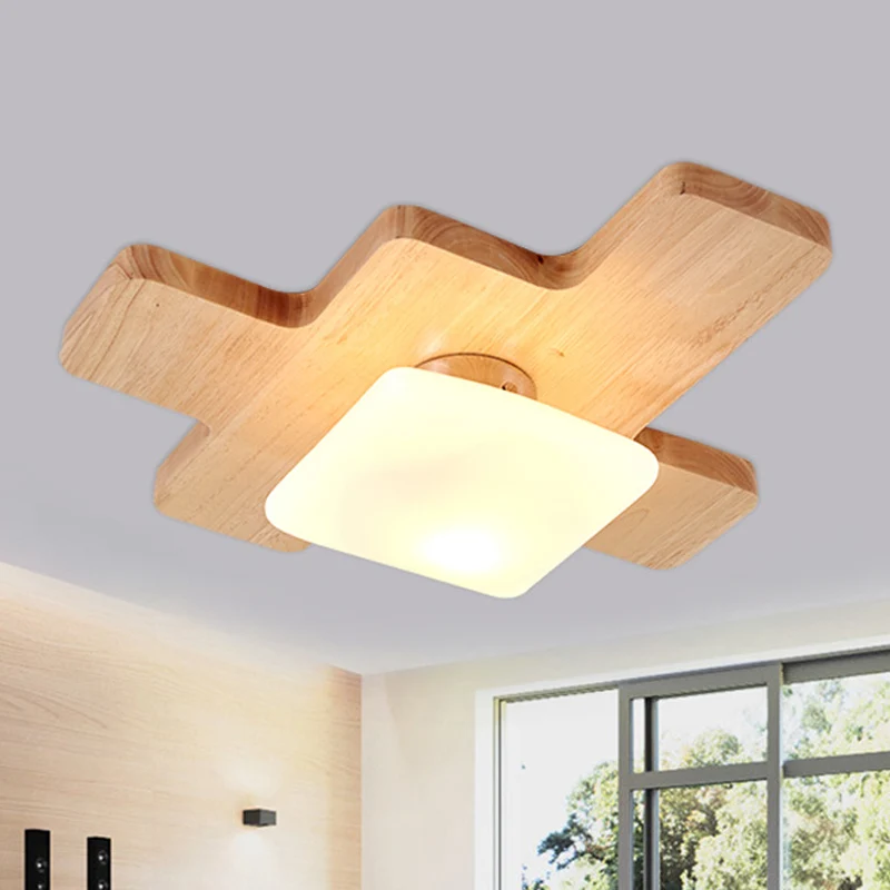 Jigsaw Puzzle Deckeneinbauleuchte Nordic Creative Holz Familienzimmer LED-Einbauleuchte mit Acrylschirm Clearhalo