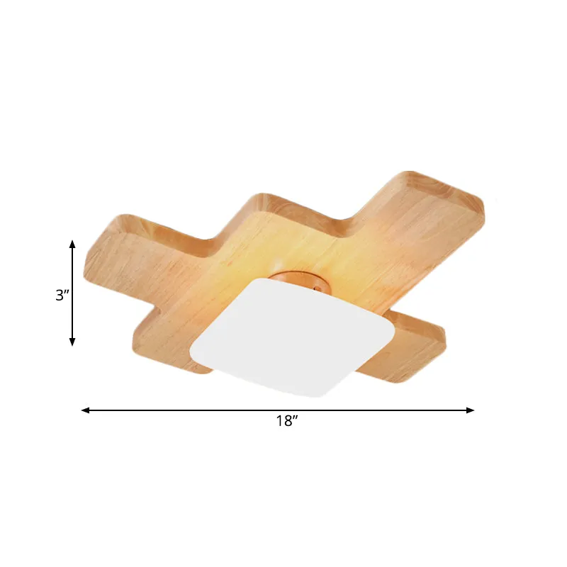 Jigsaw Puzzle Deckeneinbauleuchte Nordic Creative Holz Familienzimmer LED-Einbauleuchte mit Acrylschirm Clearhalo