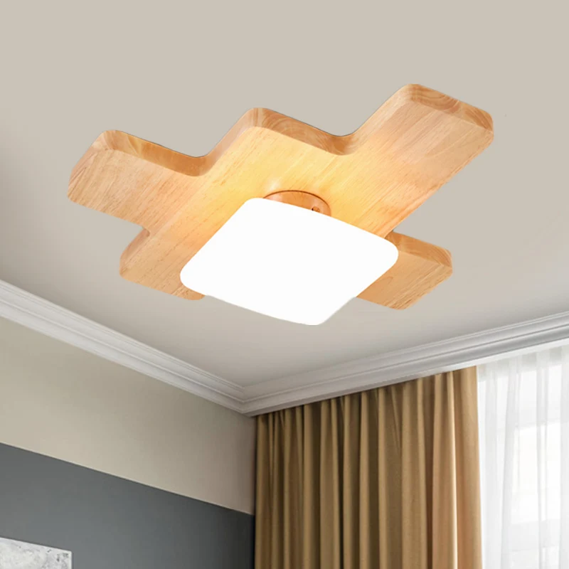 Jigsaw Puzzle Deckeneinbauleuchte Nordic Creative Holz Familienzimmer LED-Einbauleuchte mit Acrylschirm Clearhalo