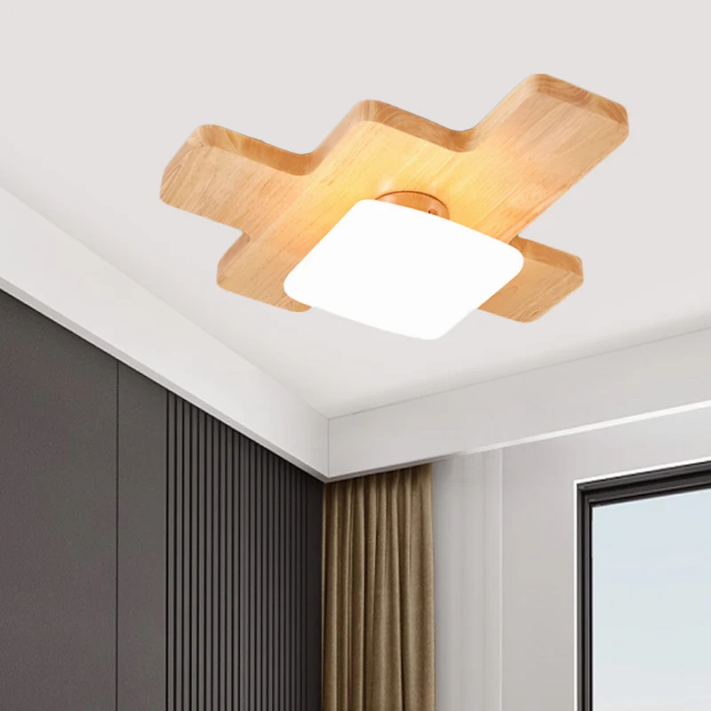 Jigsaw Puzzle Deckeneinbauleuchte Nordic Creative Holz Familienzimmer LED-Einbauleuchte mit Acrylschirm Clearhalo