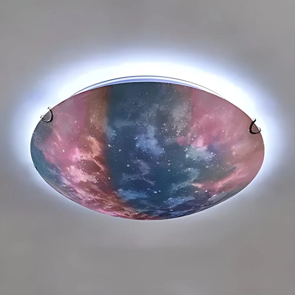 Kindergarten Universe Unterputzleuchte aus Glas, romantische, mehrfarbige Deckenleuchte Clearhalo