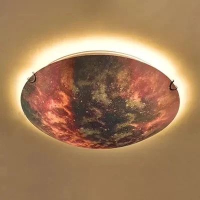 Kindergarten Universe Unterputzleuchte aus Glas, romantische, mehrfarbige Deckenleuchte Clearhalo