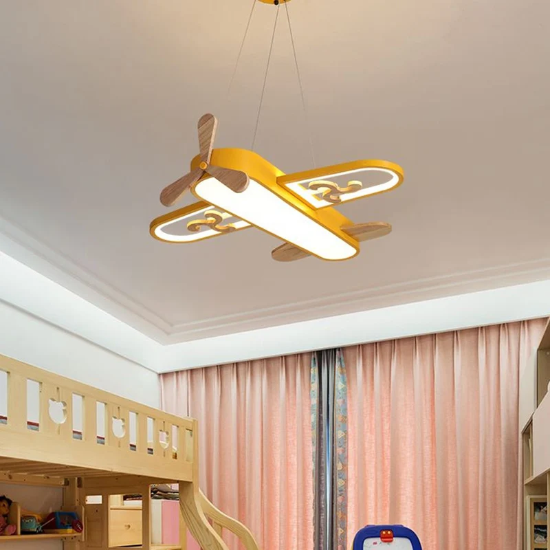 Kinder-Hängelampe Flugzeugform, Acryl, Schlafzimmer, LED-Kronleuchter, Pendelleuchte Clearhalo