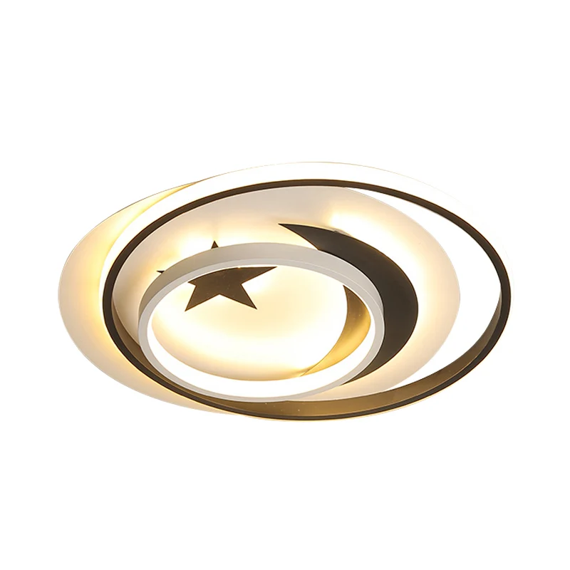 Kinder-Ring-LED-Unterputzleuchte mit Sternsichel-Acryl-Deckenleuchte Weiß für Balkon Clearhalo