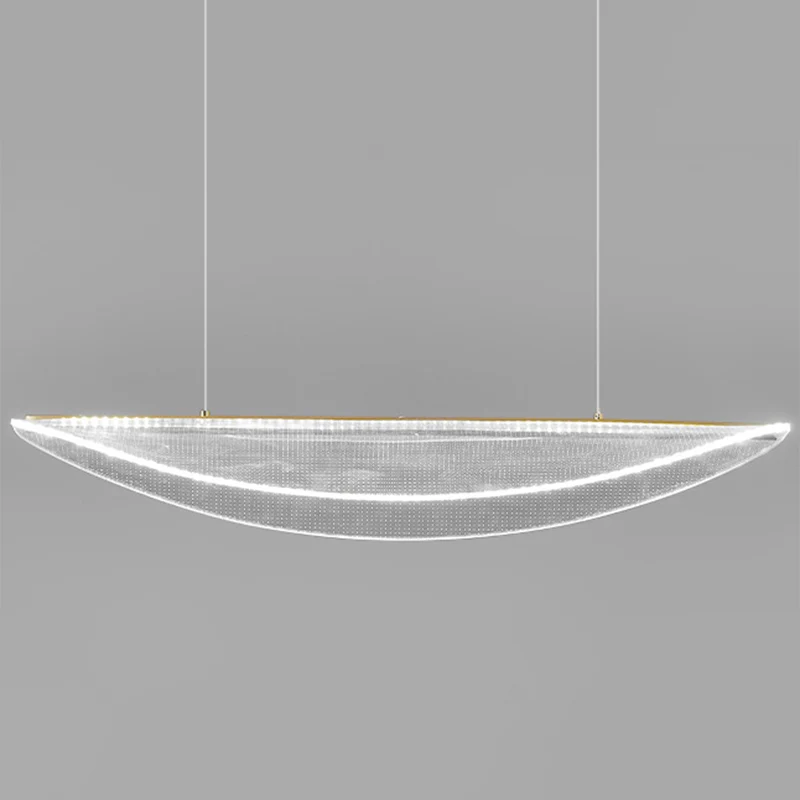 Klare, blattförmige Inselleuchte, einfache Acryl-LED-Hängeleuchte für das Esszimmer Clearhalo