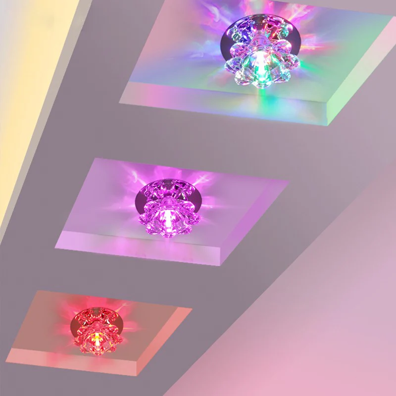 Klare Blumen-Deckenleuchte, zeitgenössische Kristall-LED-Einbauleuchte Clearhalo
