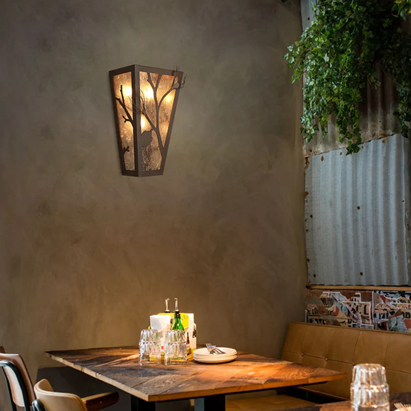 Konische Wandleuchte aus Metall, traditionelle 1-Kopf-Wandleuchte für Restaurants Rost Clearhalo