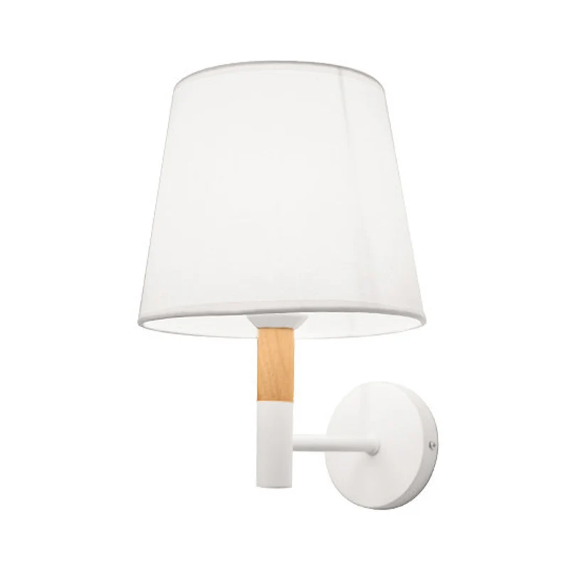 Konische Wandleuchte im modernen Stil, 1-Kopf-Wandleuchte aus Stoff Schwarz/Weiß für Schlafzimmer Clearhalo