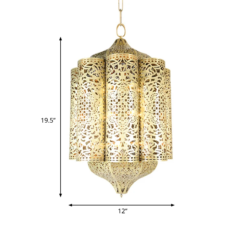 1 Kopf gebogene Hängelampe Vintage Messing Metall Deckenpendelleuchte für Schlafzimmer Clearhalo