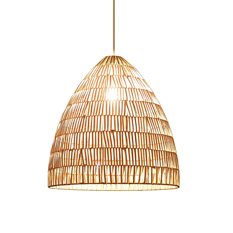 Korb-Deckenleuchte im modernen Stil, Rattan-Einzel-Teezimmer-Hängeleuchte aus Holz Clearhalo