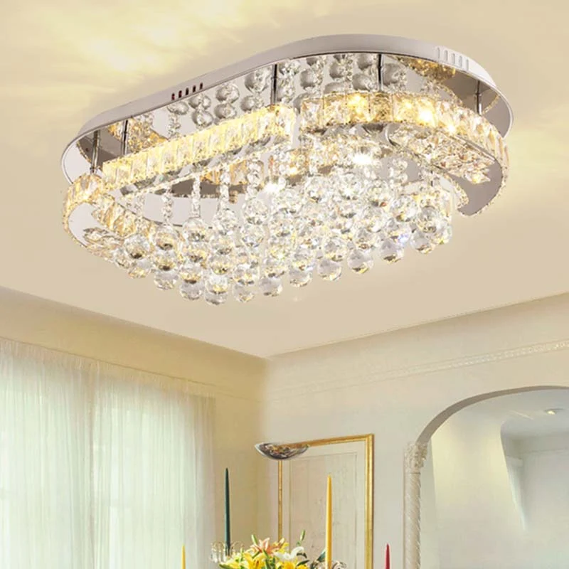 Kristallkugel-Oval-Einbauleuchte Minimalistische LED-Einbauleuchte Chrom Clearhalo