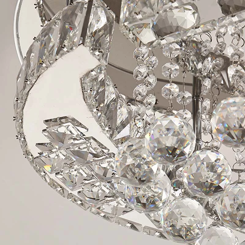 Kristallkugel-Oval-Einbauleuchte Minimalistische LED-Einbauleuchte Chrom Clearhalo