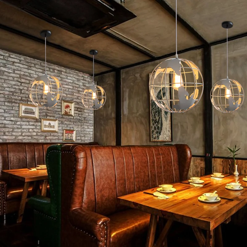 1 Kugel-Hängeleuchte, Retro-Industrie-Deckenanhänger aus Metall für Bar Clearhalo