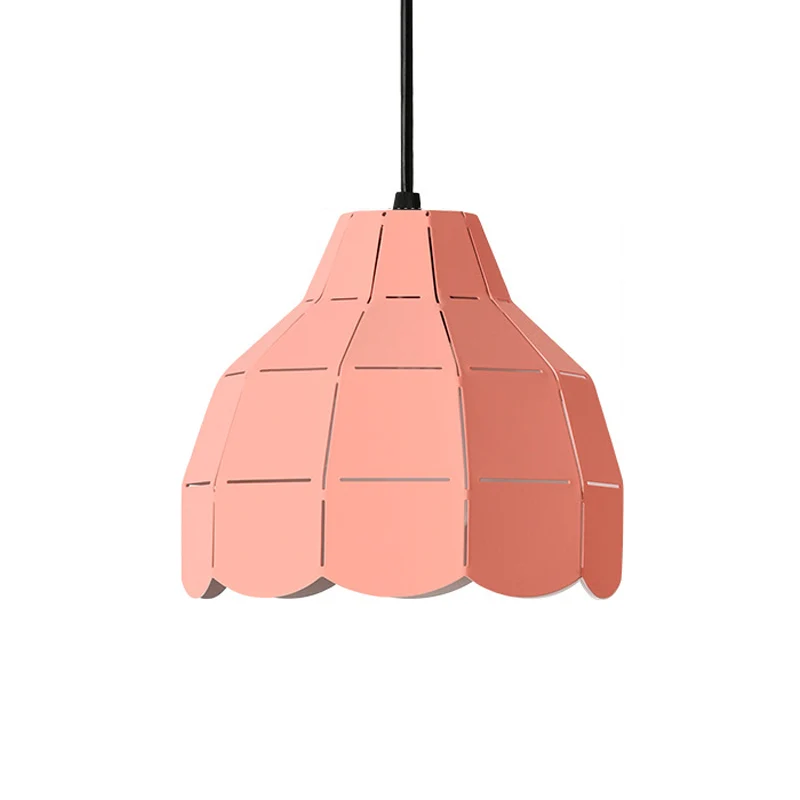 Lasergeschnittene Blumen-Aluminium-Tropfenanhänger-Macaron-Hängeleuchte mit 1 Glühbirne Grün/Gelb/Grau Clearhalo