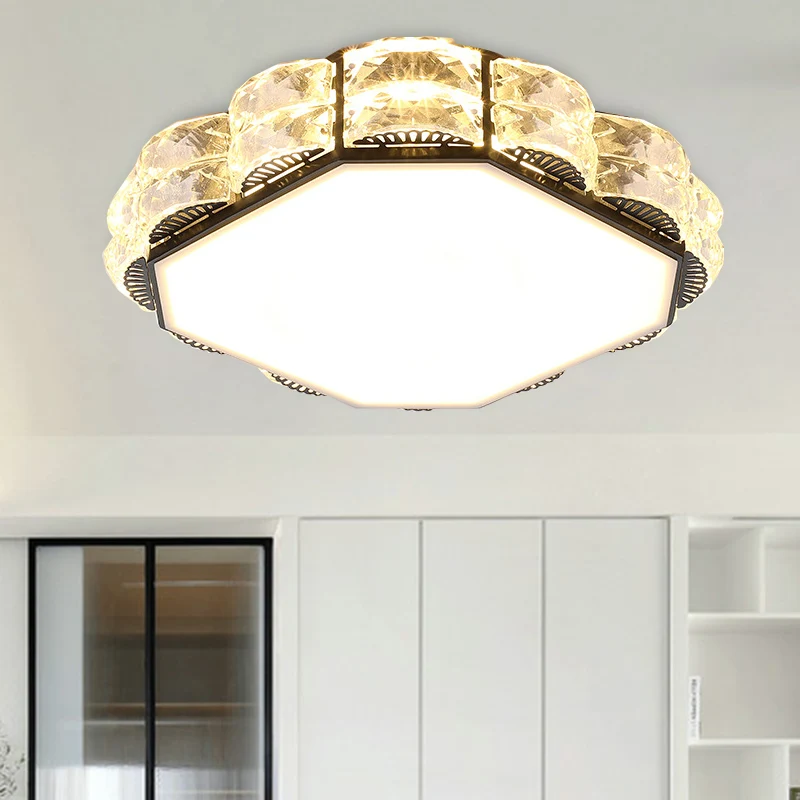 LED-Kristall-Unterputzleuchte, moderner Stil, Schwarz/Weiß, runder/quadratischer Korridor-Einbaustrahler Clearhalo