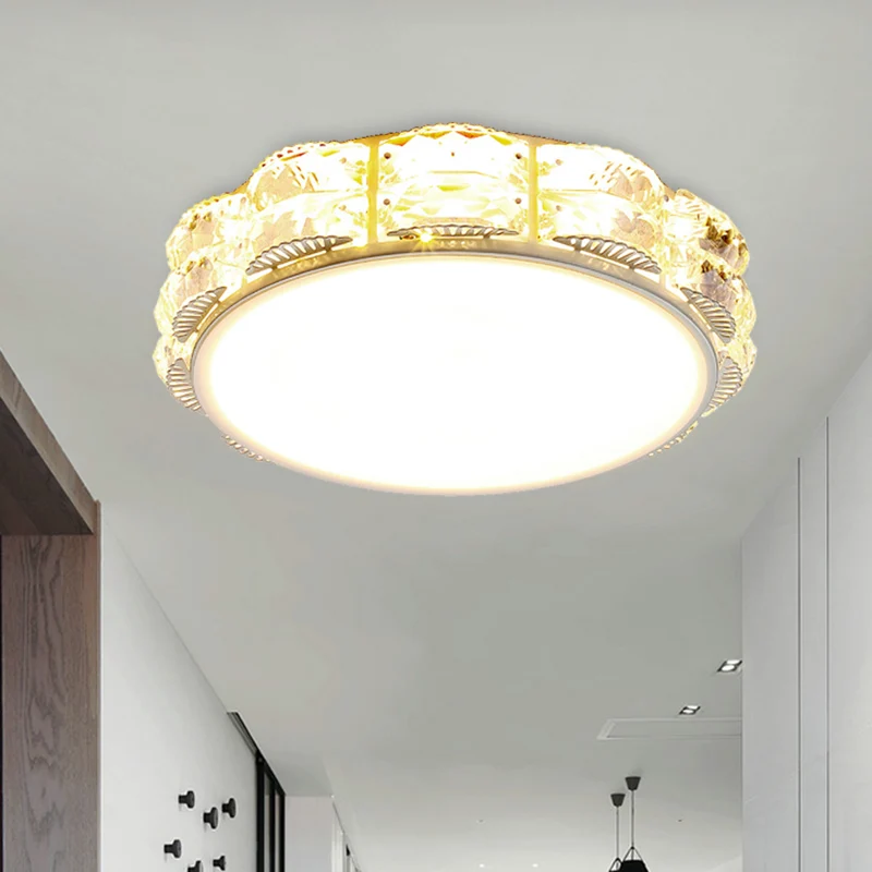 LED-Kristall-Unterputzleuchte, moderner Stil, Schwarz/Weiß, runder/quadratischer Korridor-Einbaustrahler Clearhalo