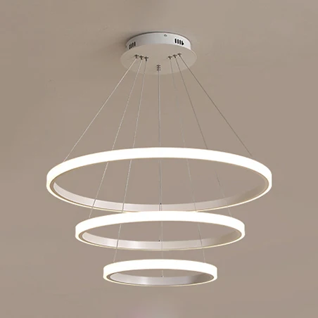 Loop-Kronleuchter-Anhänger, einfache Acryl-LED-1/2/3-Kopf-Hängedeckenleuchte für Schlafzimmer warmem/weißem/natürlichem Li...