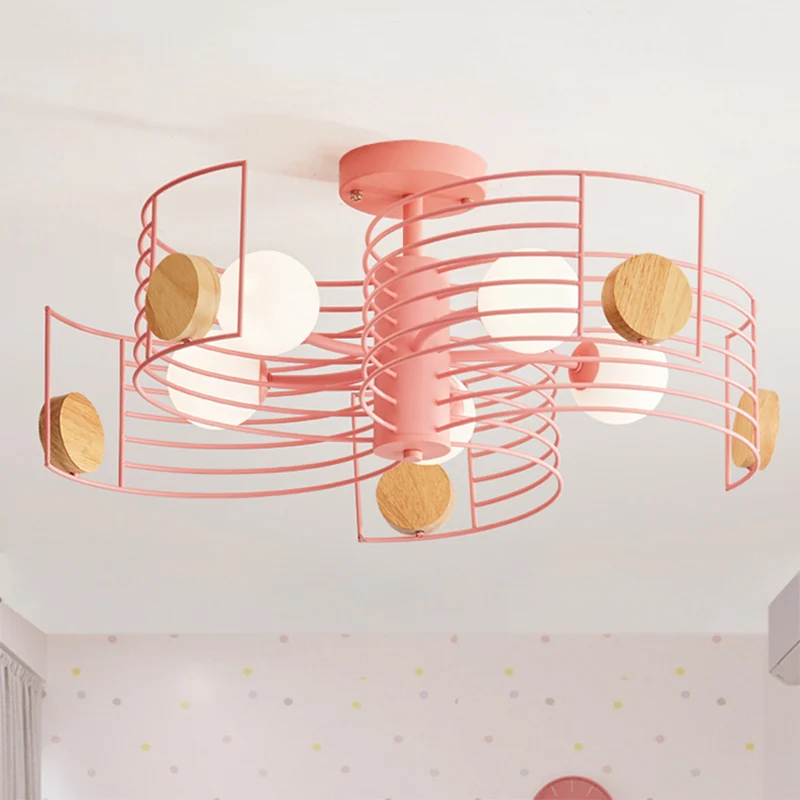 Metallische, spiralförmige, halbbündige Kinder-LED-Deckenleuchte Rosa/Gold mit weißem Glasschirm Clearhalo