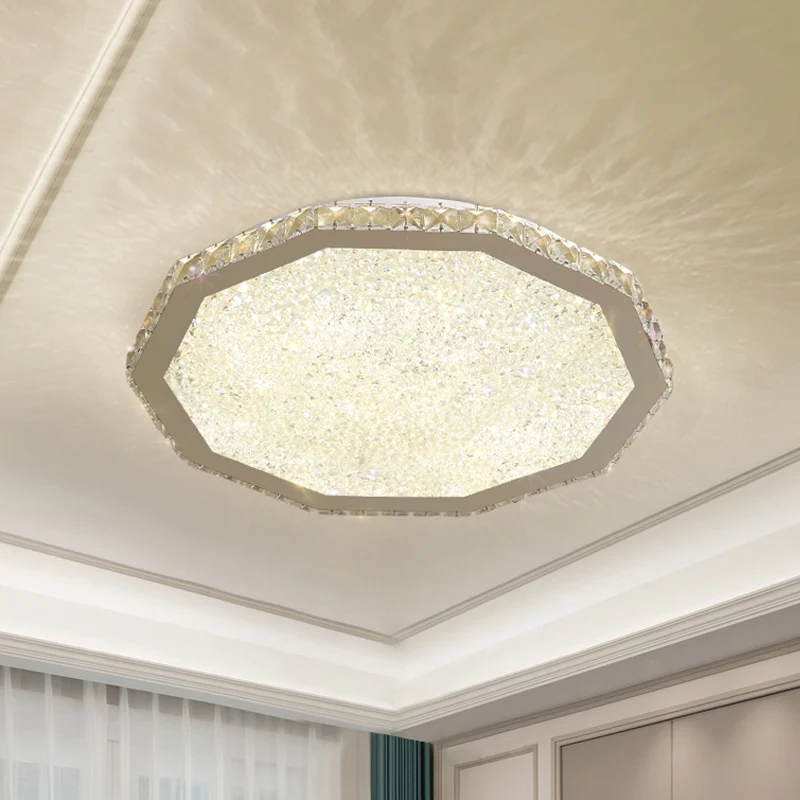 Minimalistische Polygon-Deckenbeleuchtung, LED-Kristall-Einbauleuchte Chrom Clearhalo