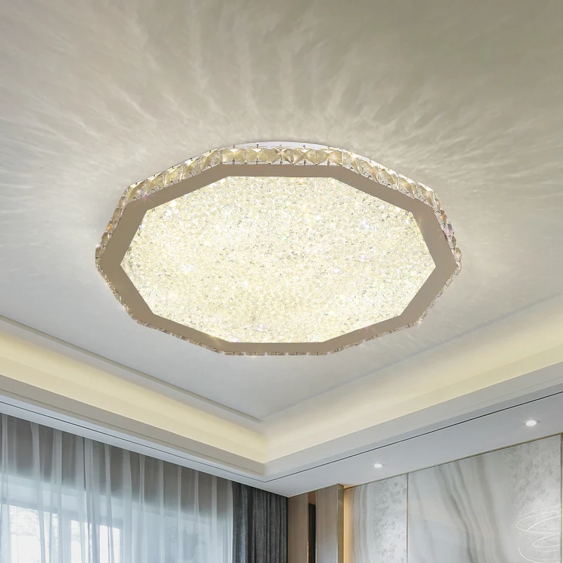 Minimalistische Polygon-Deckenbeleuchtung, LED-Kristall-Einbauleuchte Chrom Clearhalo