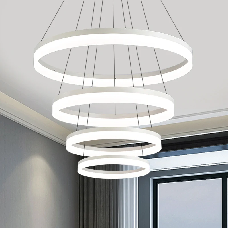 Minimalistischer Loop-Acryl-Tropfenanhänger mit 4/5 Lichtern, LED-Deckenleuchter, Beleuchtungskörper warmem/weißem Licht C...