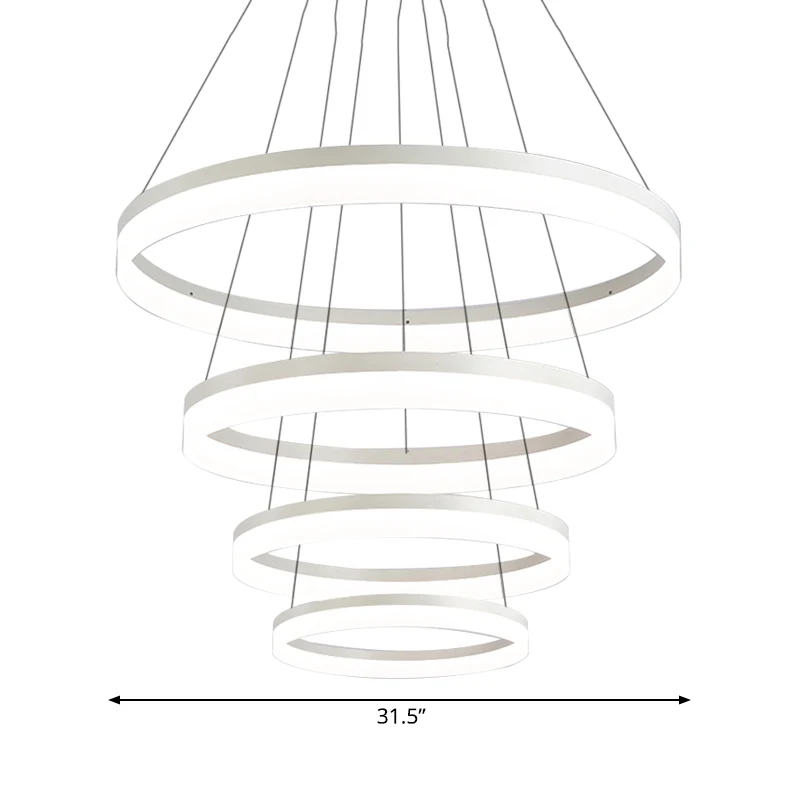 Minimalistischer Loop-Acryl-Tropfenanhänger mit 4/5 Lichtern, LED-Deckenleuchter, Beleuchtungskörper warmem/weißem Licht C...