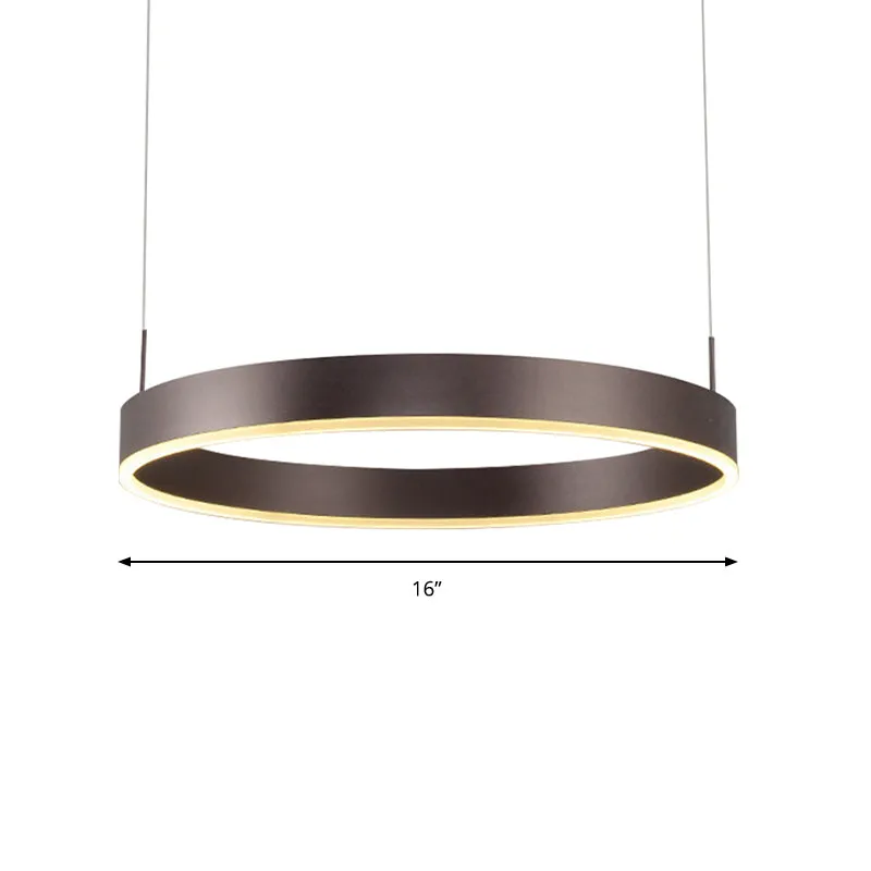 Moderne 1/2/3-flammige Pendelleuchte mit Acrylschirm und Kaffeering-Kronleuchter warmem/weißem Licht Clearhalo