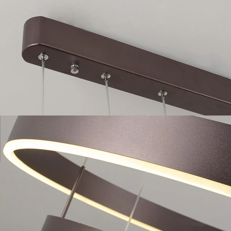 Moderne 1/2/3-flammige Pendelleuchte mit Acrylschirm und Kaffeering-Kronleuchter warmem/weißem Licht Clearhalo