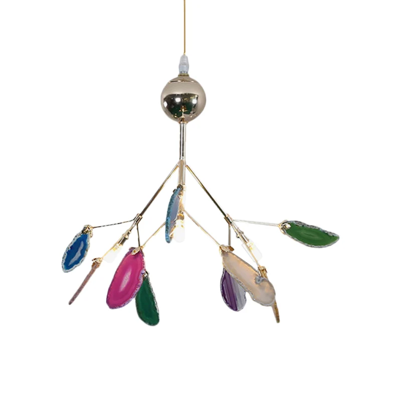 Moderne Firefly-Deckenpendelleuchte aus Achat mit 4/16 Lichtern für Wohnzimmer-Kronleuchter Blau/Grün Clearhalo