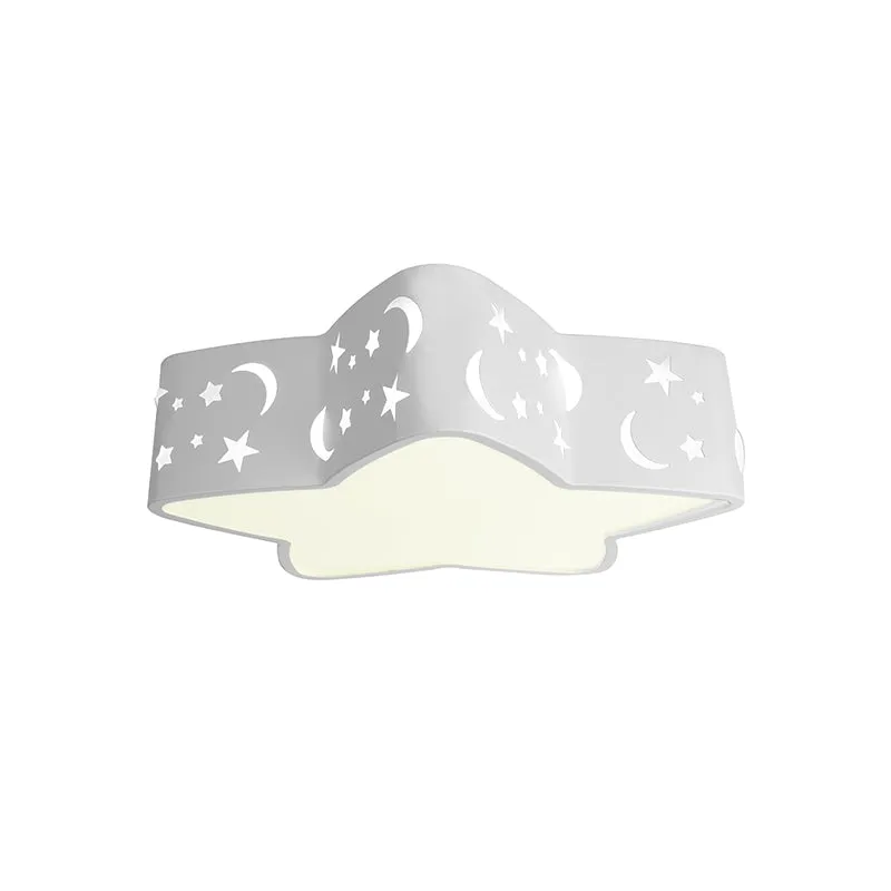 Moderne geätzte Stern-Deckenleuchte, Acryl, weiße LED-Deckenleuchte für Kinderzimmer Clearhalo