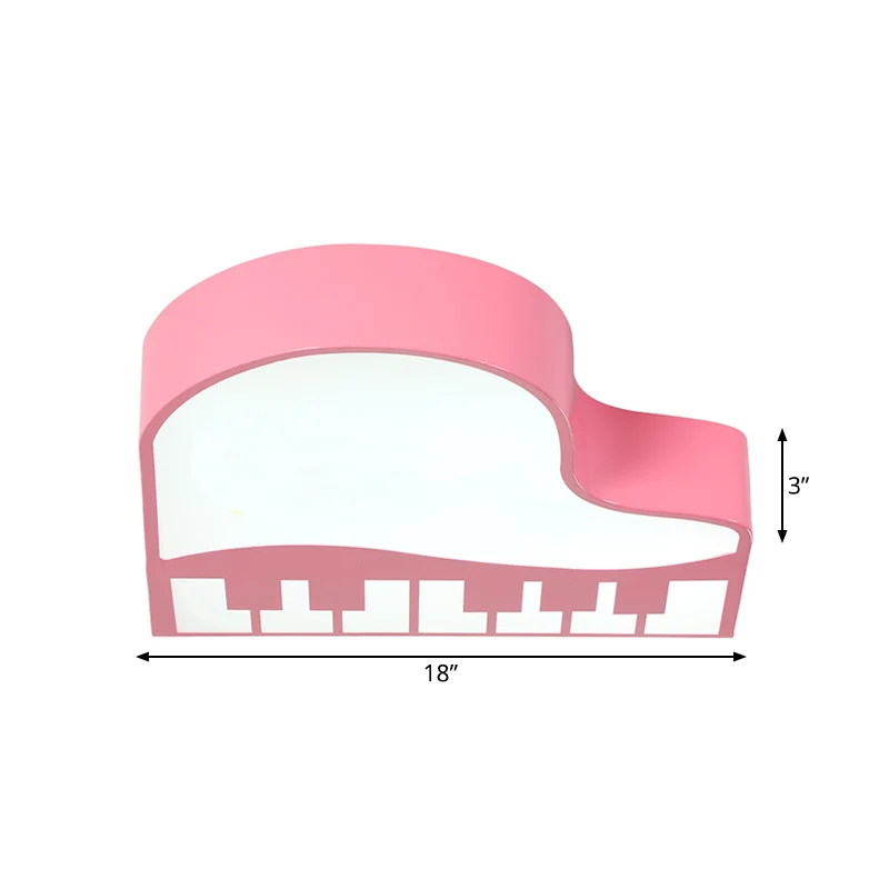 Moderne, klavierförmige, bündige Pendelleuchte aus Acryl für den Kindergarten, LED-Einbau-Deckenleuchte Rosa Clearhalo