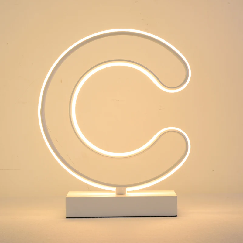 Moderne LED-Nachttischlampe, weißes, kurviges Lesebuchlicht mit Acrylschirm warmweißem Licht Clearhalo