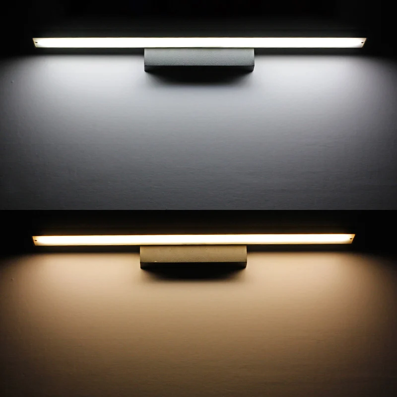 Moderne rechteckige LED-Wandleuchte, Aluminium-Badezimmer-Waschtisch-Beleuchtungsideen Clearhalo