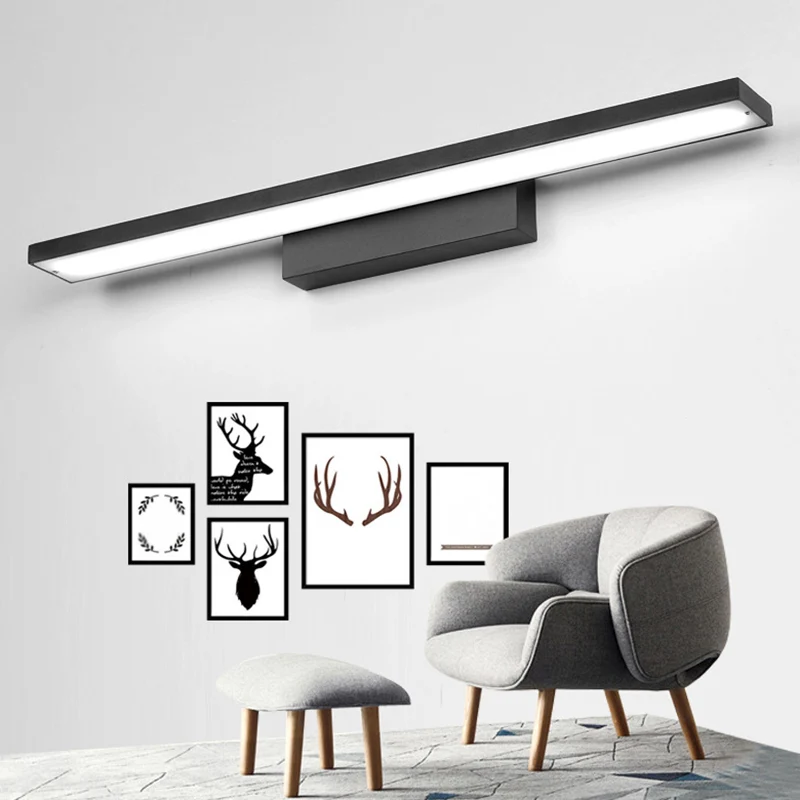 Moderne rechteckige LED-Wandleuchte, Aluminium-Badezimmer-Waschtisch-Beleuchtungsideen Clearhalo
