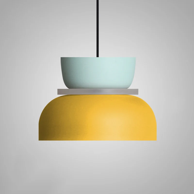 Moderne zeitgenössische Pendelleuchte mit farbenfroher Macaron-LED-Hängeleuchte Clearhalo