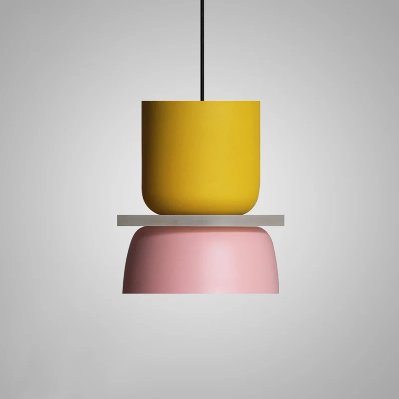 Moderne zeitgenössische Pendelleuchte mit farbenfroher Macaron-LED-Hängeleuchte Clearhalo